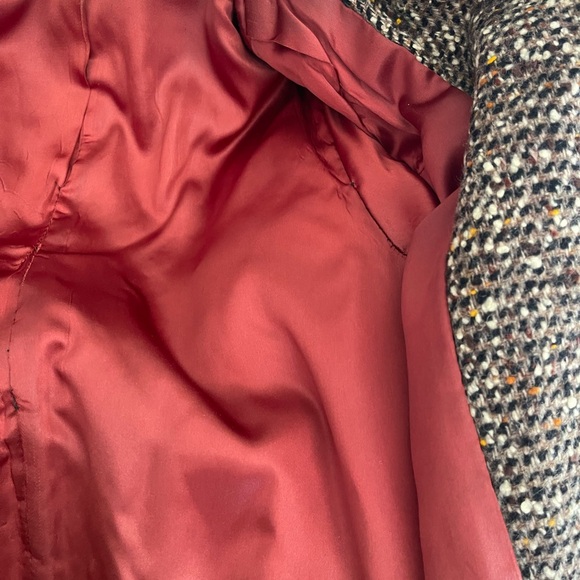 Vintage 50s/ 60s brown wool twill long coat size:S/M - Picture 11 of 15